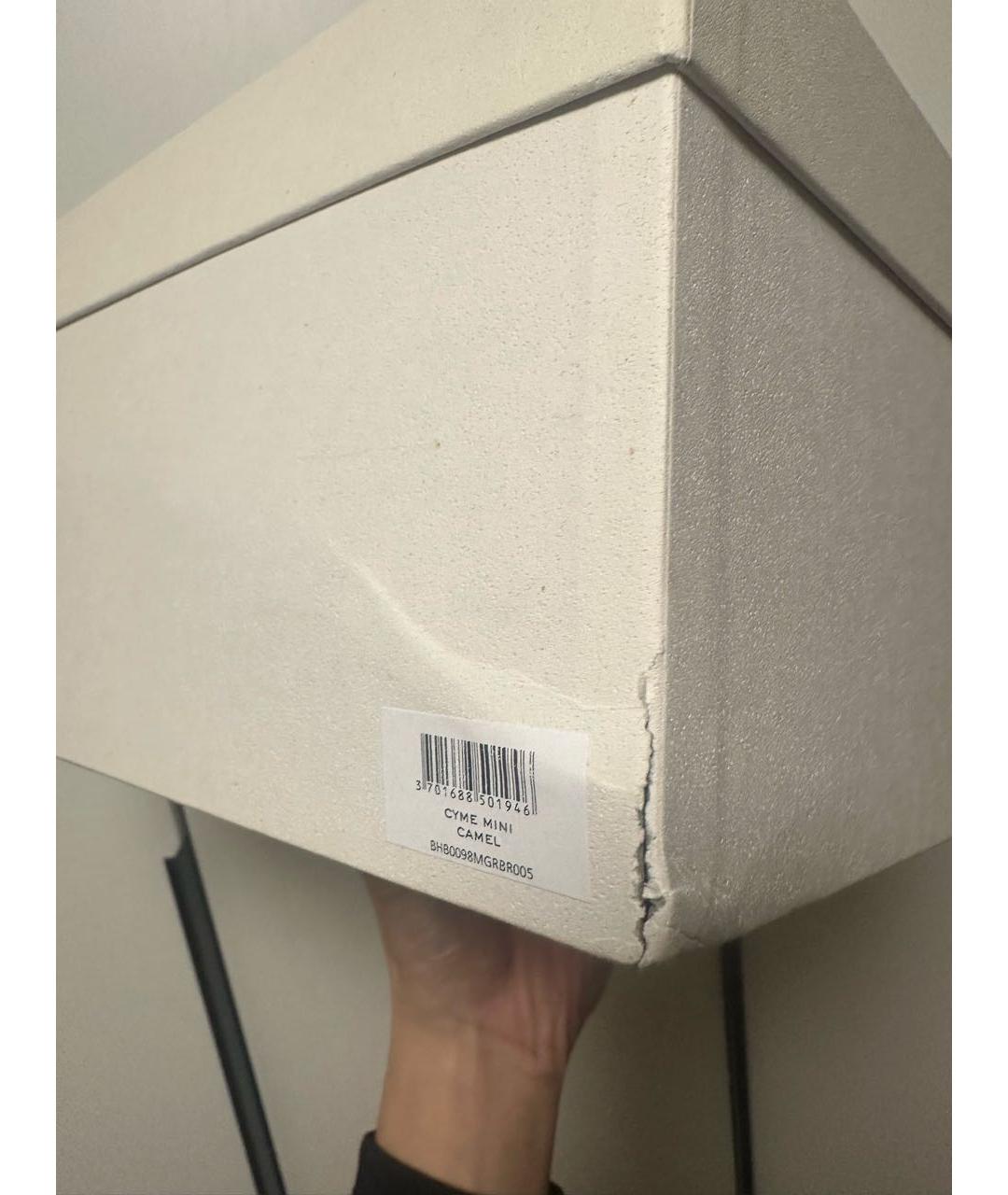 POLENE Коричневая кожаная сумка с короткими ручками, фото 2