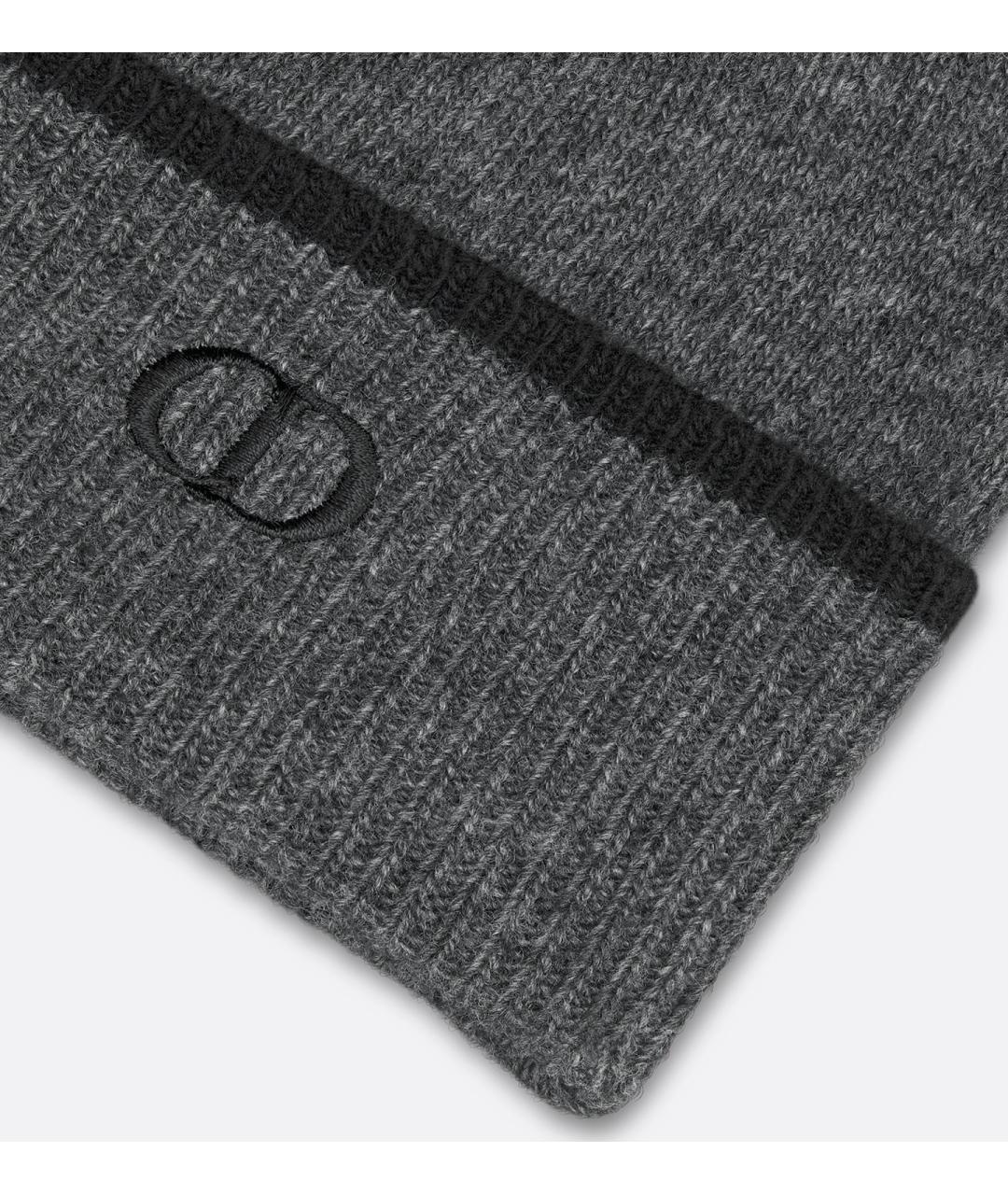 CHRISTIAN DIOR Серая шерстяная шапка, фото 2