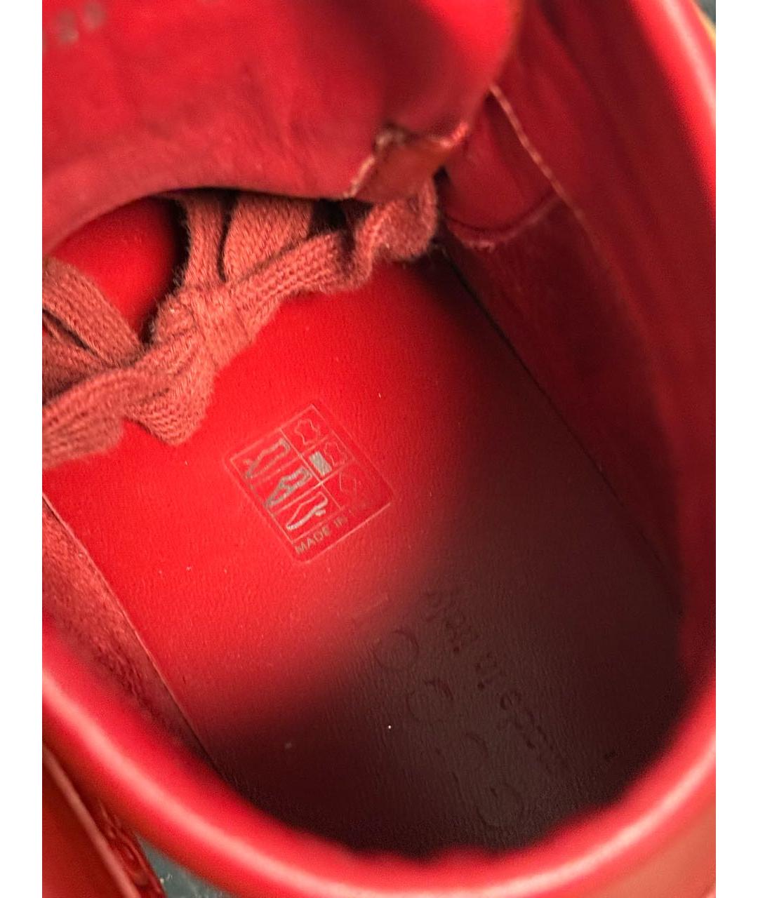 GUCCI Бордовые высокие кроссовки / кеды из экзотической кожи, фото 5