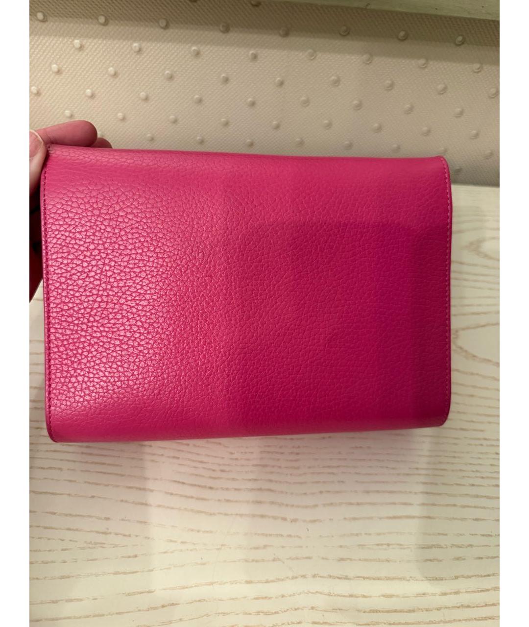 PHILIPP PLEIN Розовая кожаная сумка через плечо, фото 7