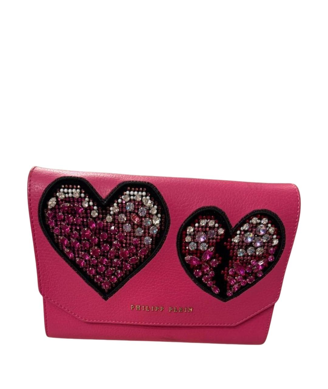 PHILIPP PLEIN Розовая кожаная сумка через плечо, фото 1