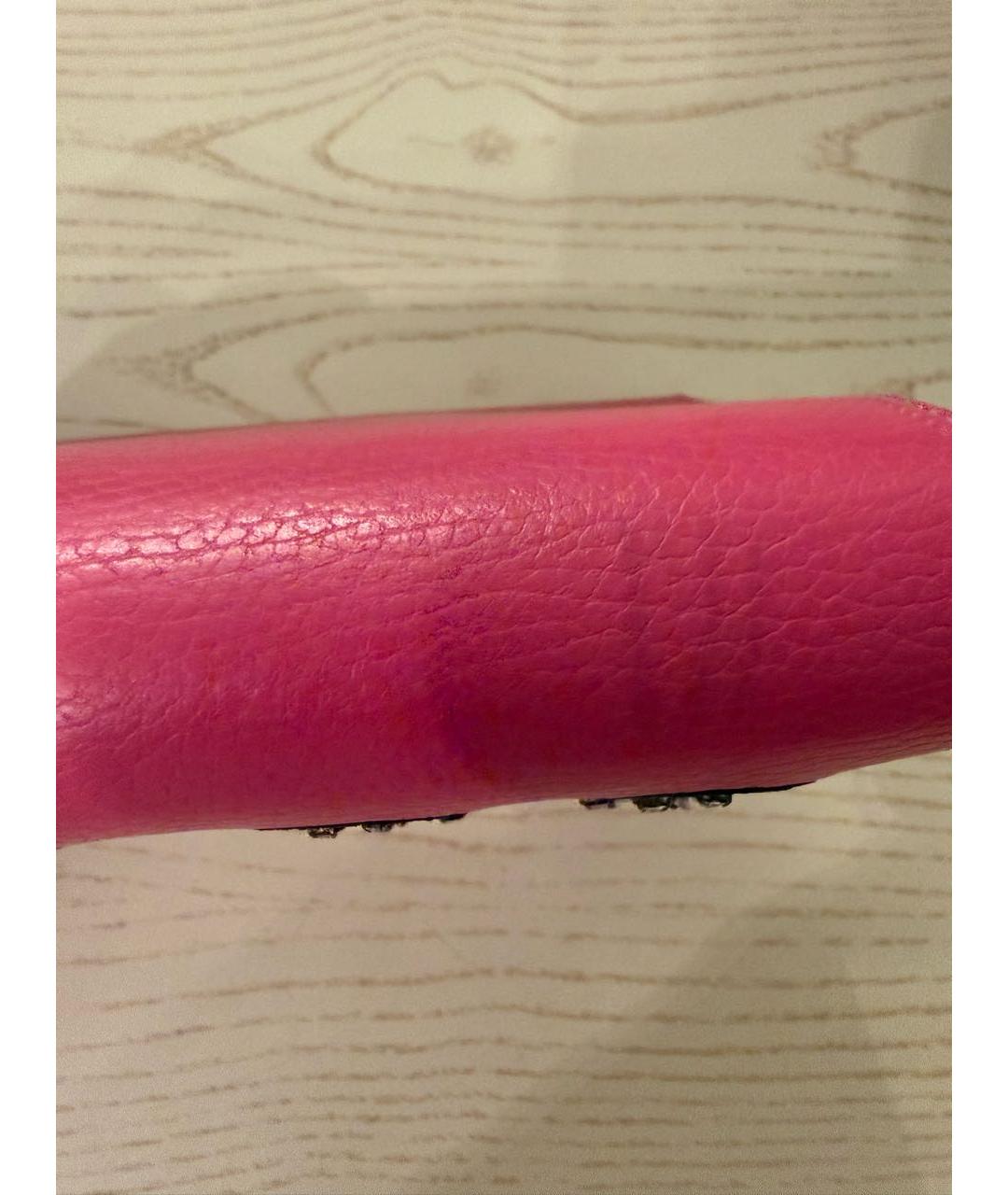 PHILIPP PLEIN Розовая кожаная сумка через плечо, фото 5