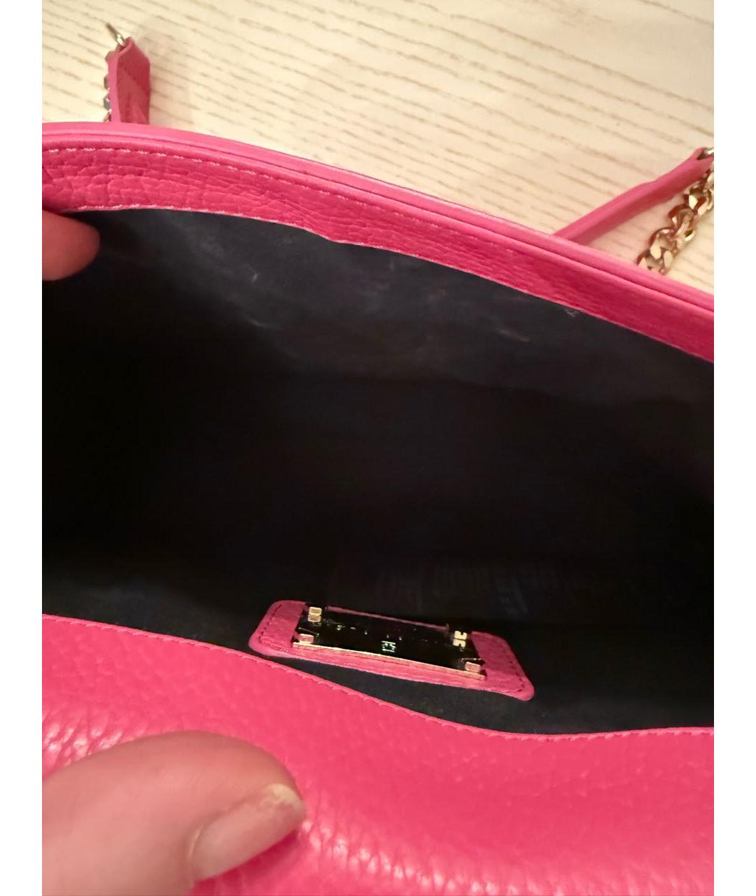 PHILIPP PLEIN Розовая кожаная сумка через плечо, фото 8