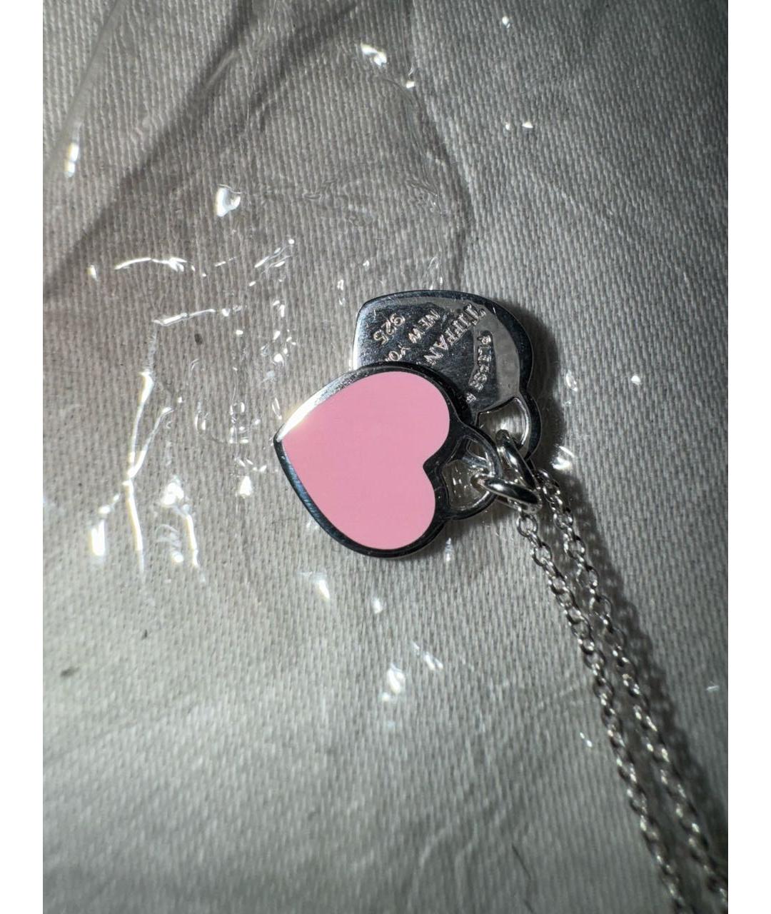 TIFFANY&CO Розовая серебряная подвеска, фото 3