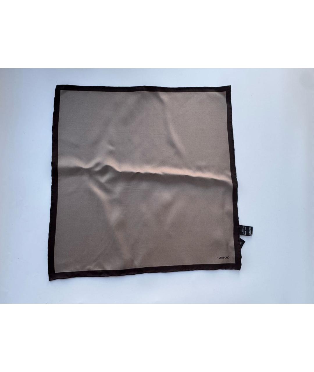 TOM FORD Серый шелковый платок, фото 5