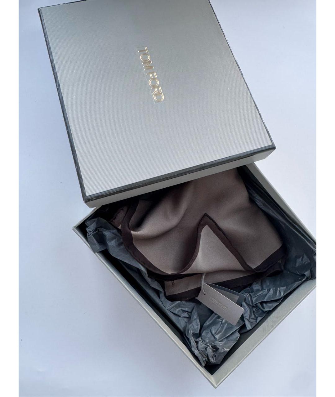 TOM FORD Серый шелковый платок, фото 6