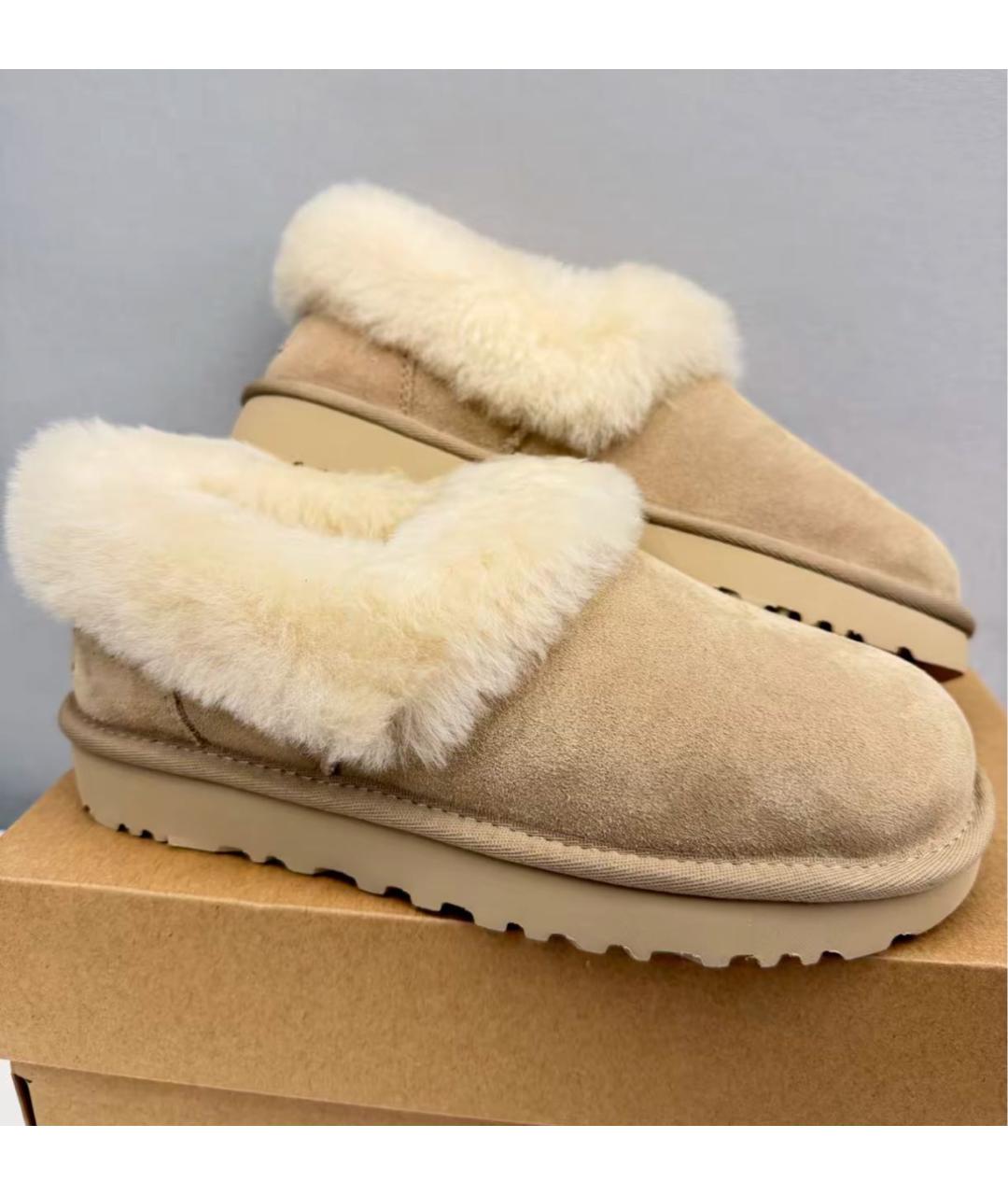 UGG AUSTRALIA Бежевые замшевые лоферы, фото 6