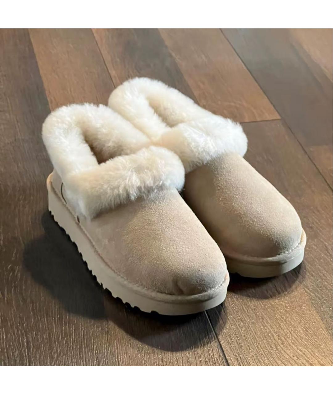 UGG AUSTRALIA Бежевые замшевые лоферы, фото 5