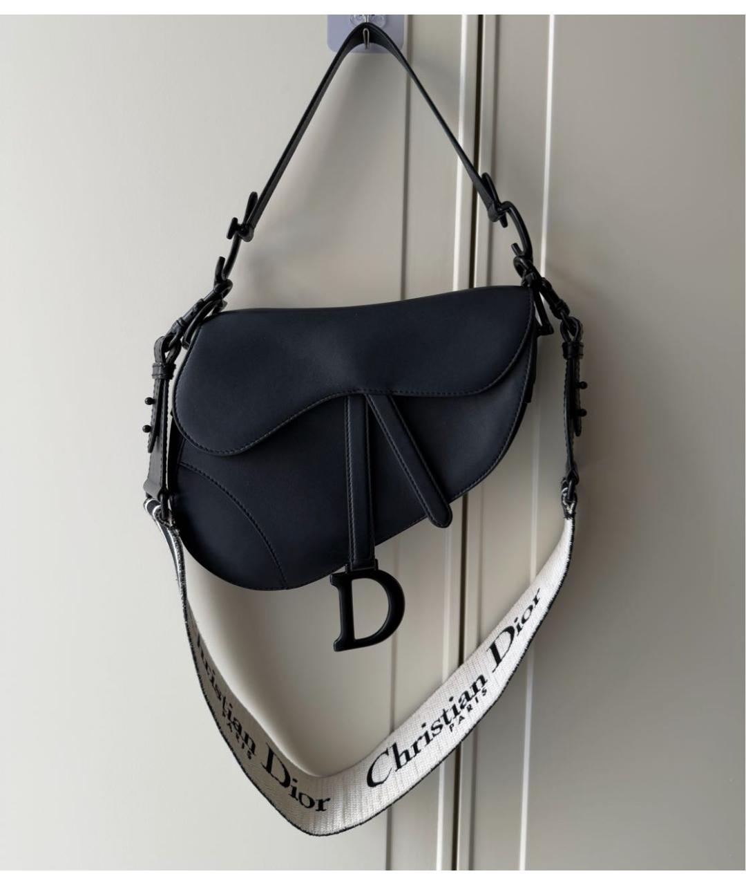 CHRISTIAN DIOR Черная кожаная сумка через плечо, фото 2