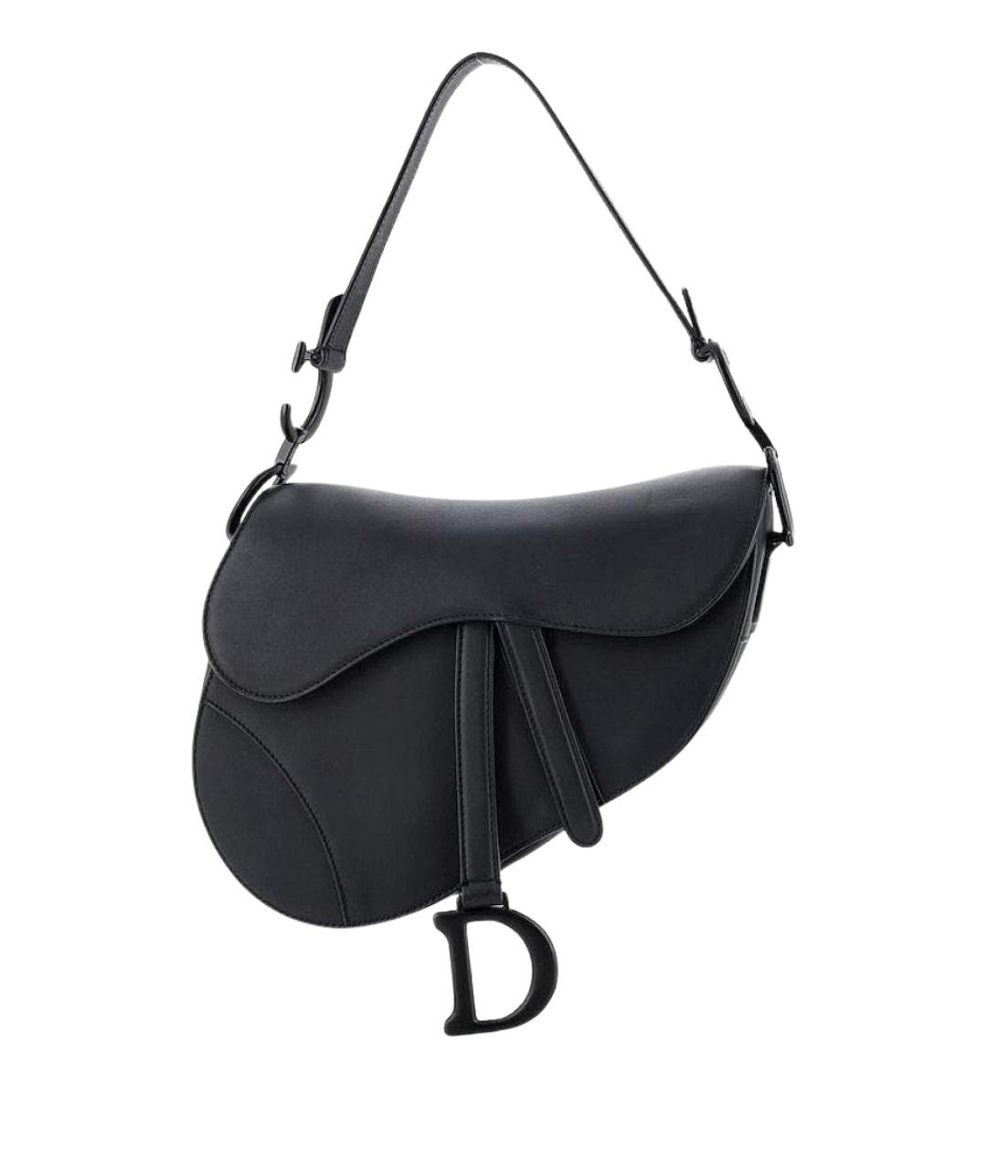 CHRISTIAN DIOR Черная кожаная сумка через плечо, фото 1