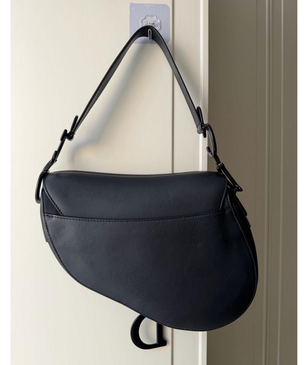 CHRISTIAN DIOR Черная кожаная сумка через плечо, фото 3