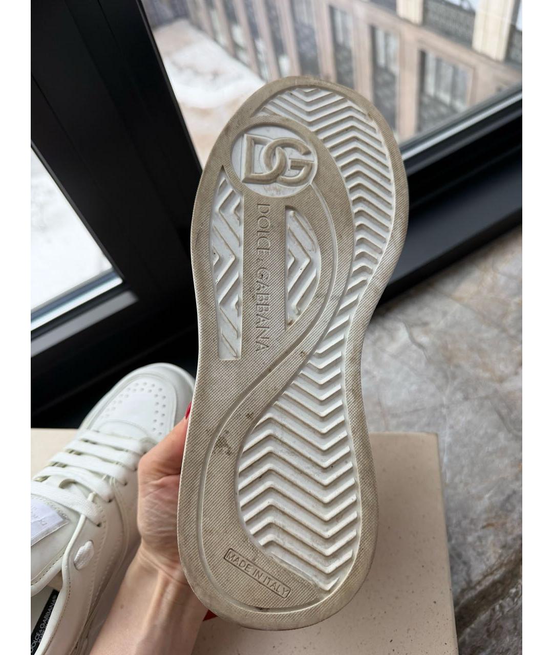 DOLCE&GABBANA Белые кожаные кроссовки, фото 5