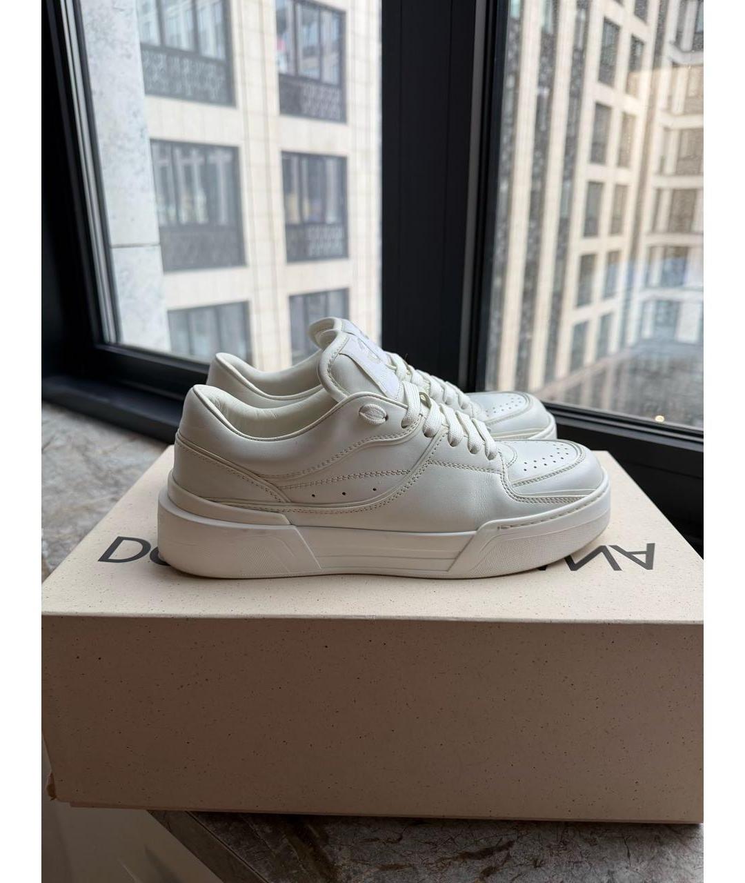 DOLCE&GABBANA Белые кожаные кроссовки, фото 7