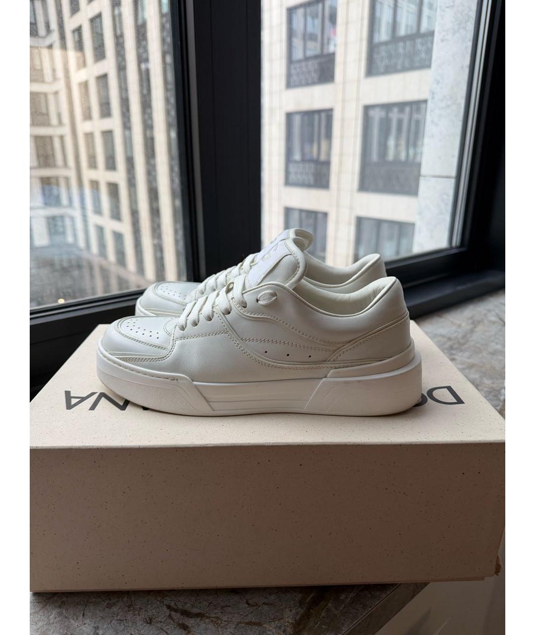 DOLCE&GABBANA Белые кожаные кроссовки, фото 6