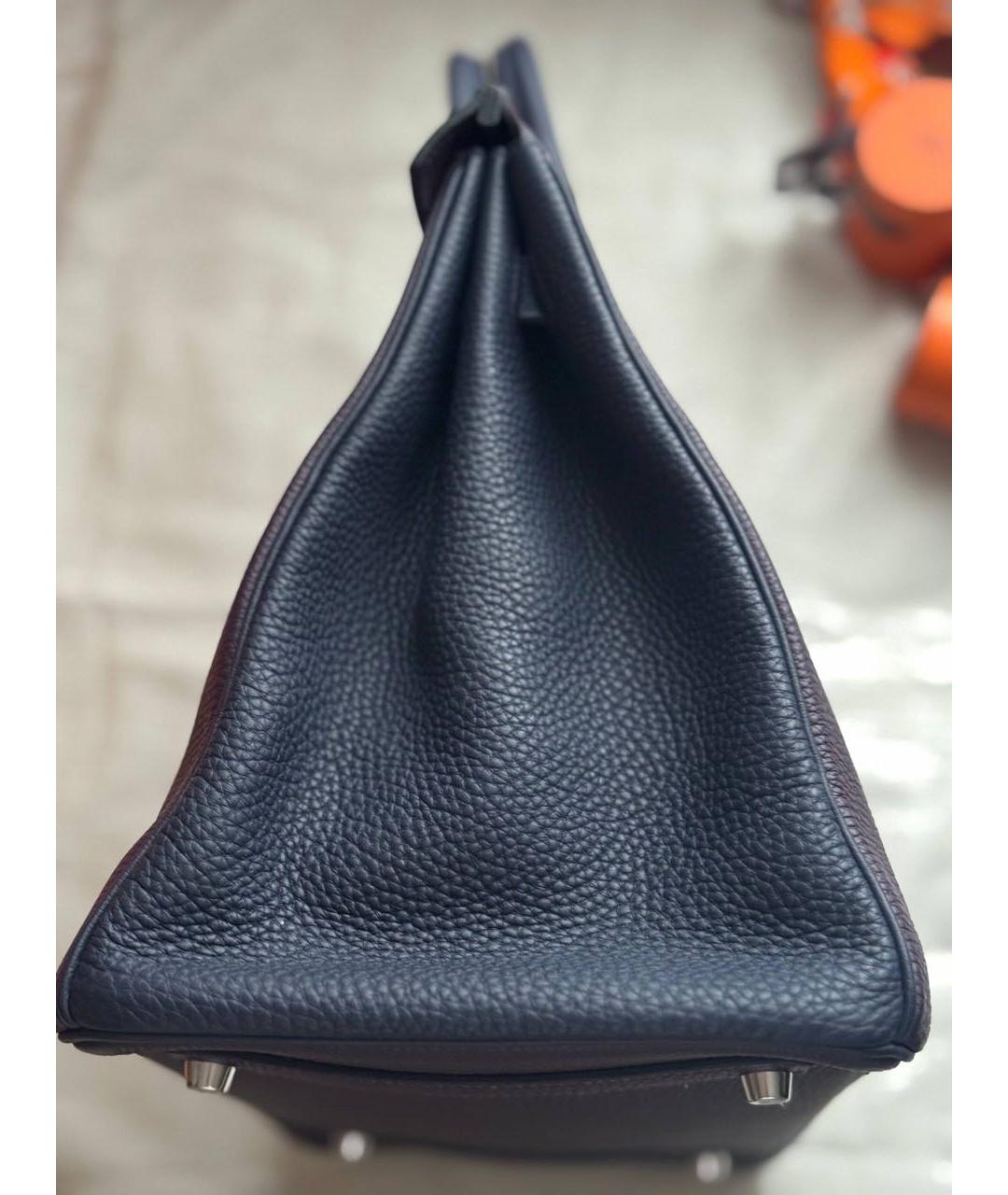 HERMES Фиолетовая кожаная сумка с короткими ручками, фото 4