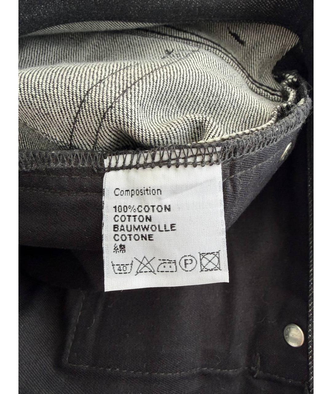 CHRISTIAN DIOR Черные хлопковые прямые джинсы, фото 8