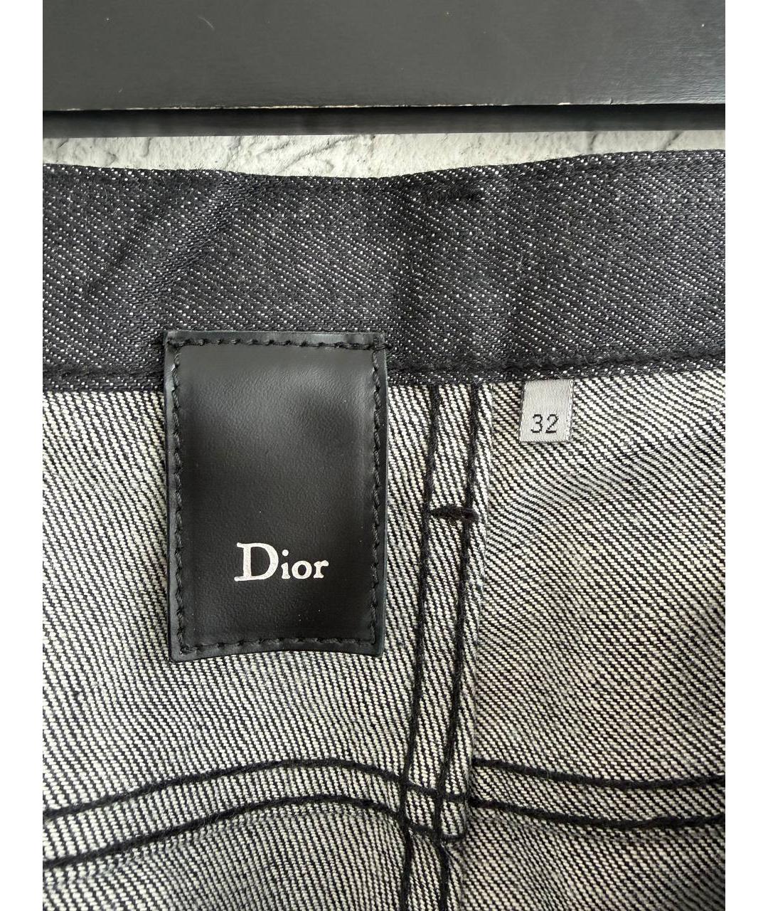 CHRISTIAN DIOR Черные хлопковые прямые джинсы, фото 7