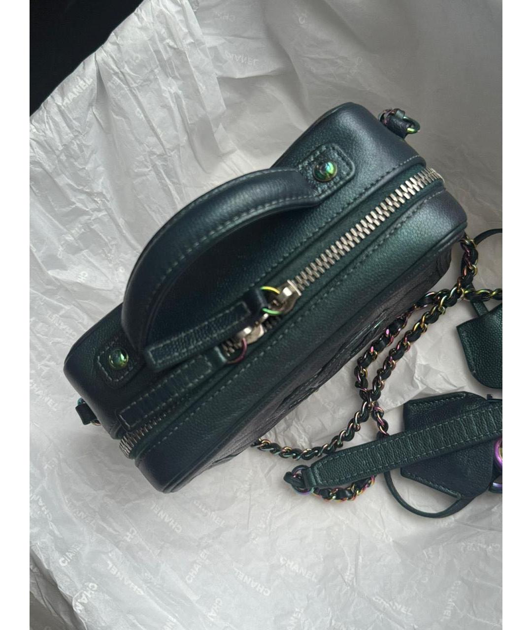 CHANEL Зеленая кожаная сумка через плечо, фото 5