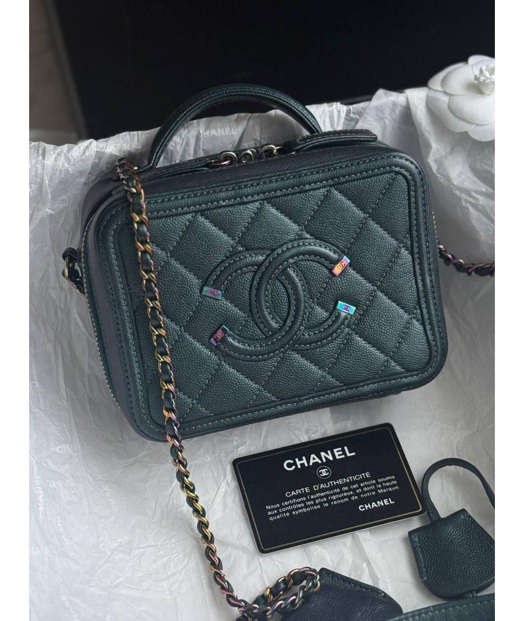 CHANEL Зеленая кожаная сумка через плечо, фото 9