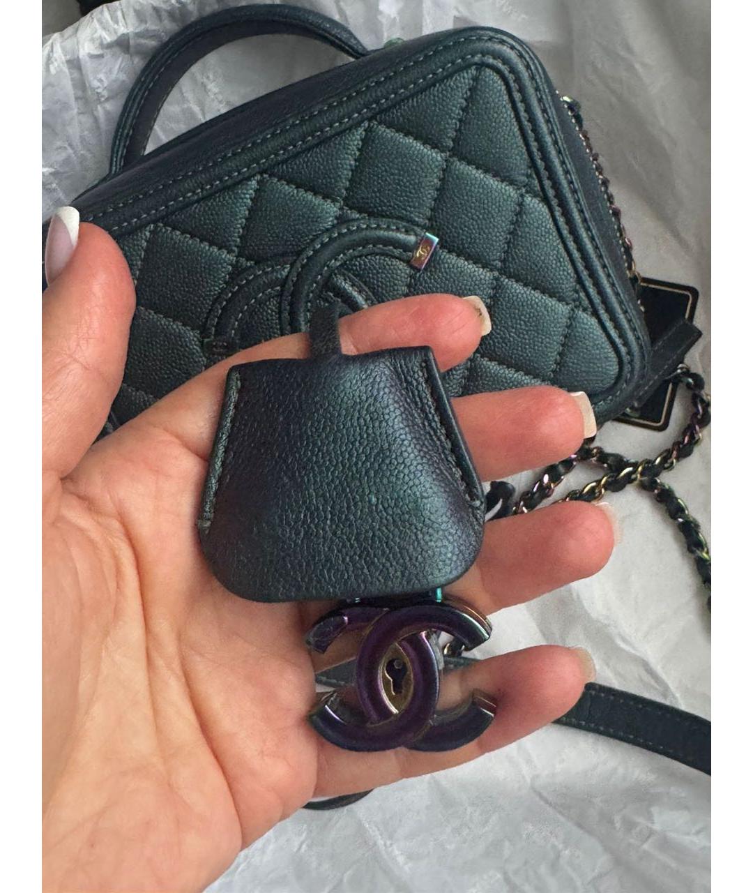 CHANEL Зеленая кожаная сумка через плечо, фото 3