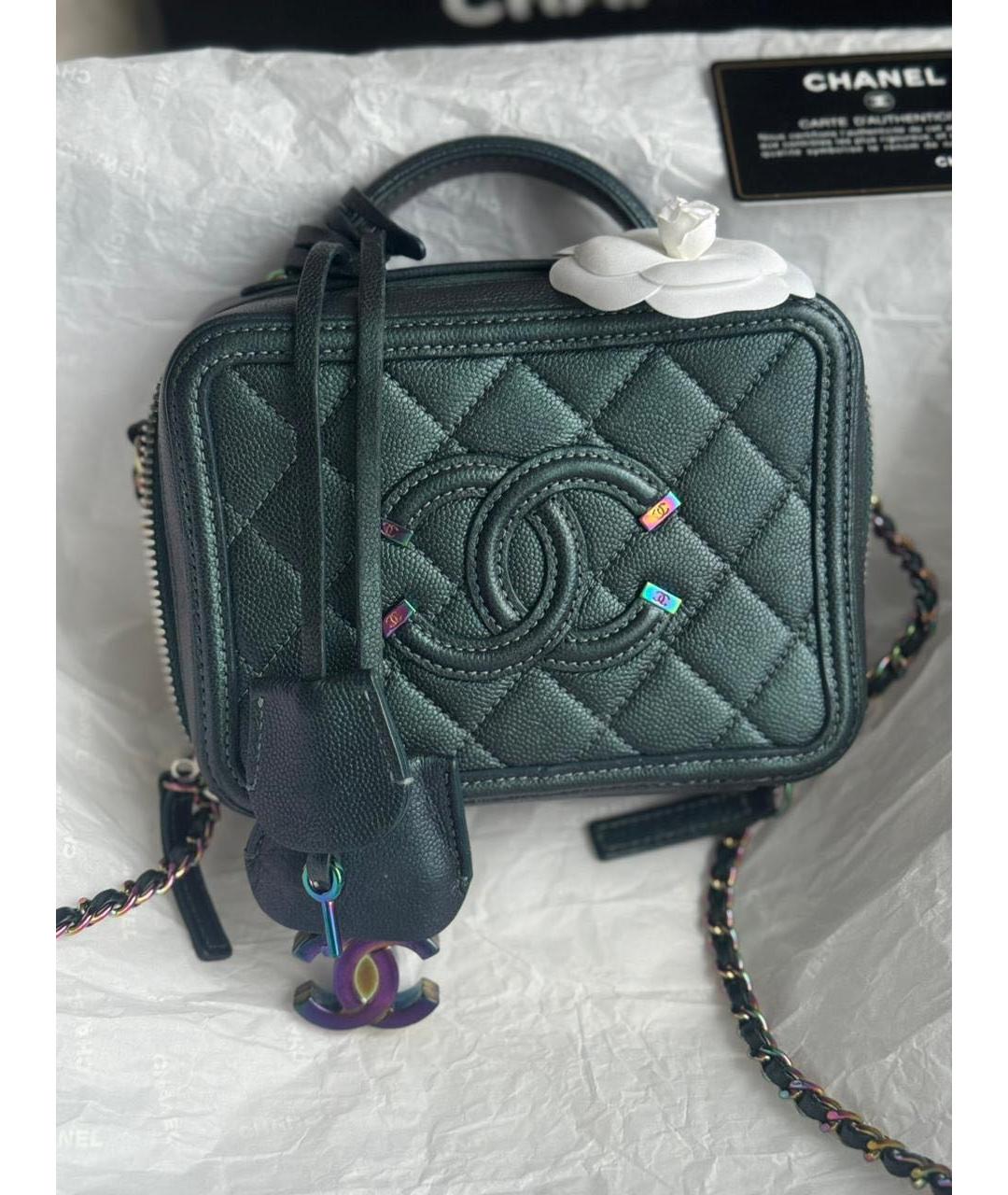 CHANEL Зеленая кожаная сумка через плечо, фото 8