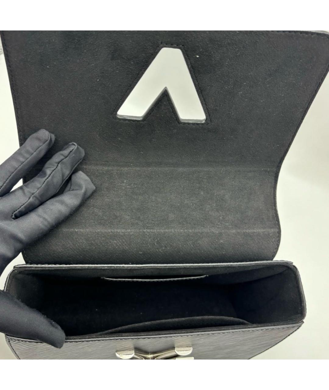 LOUIS VUITTON Черная кожаная сумка через плечо, фото 4