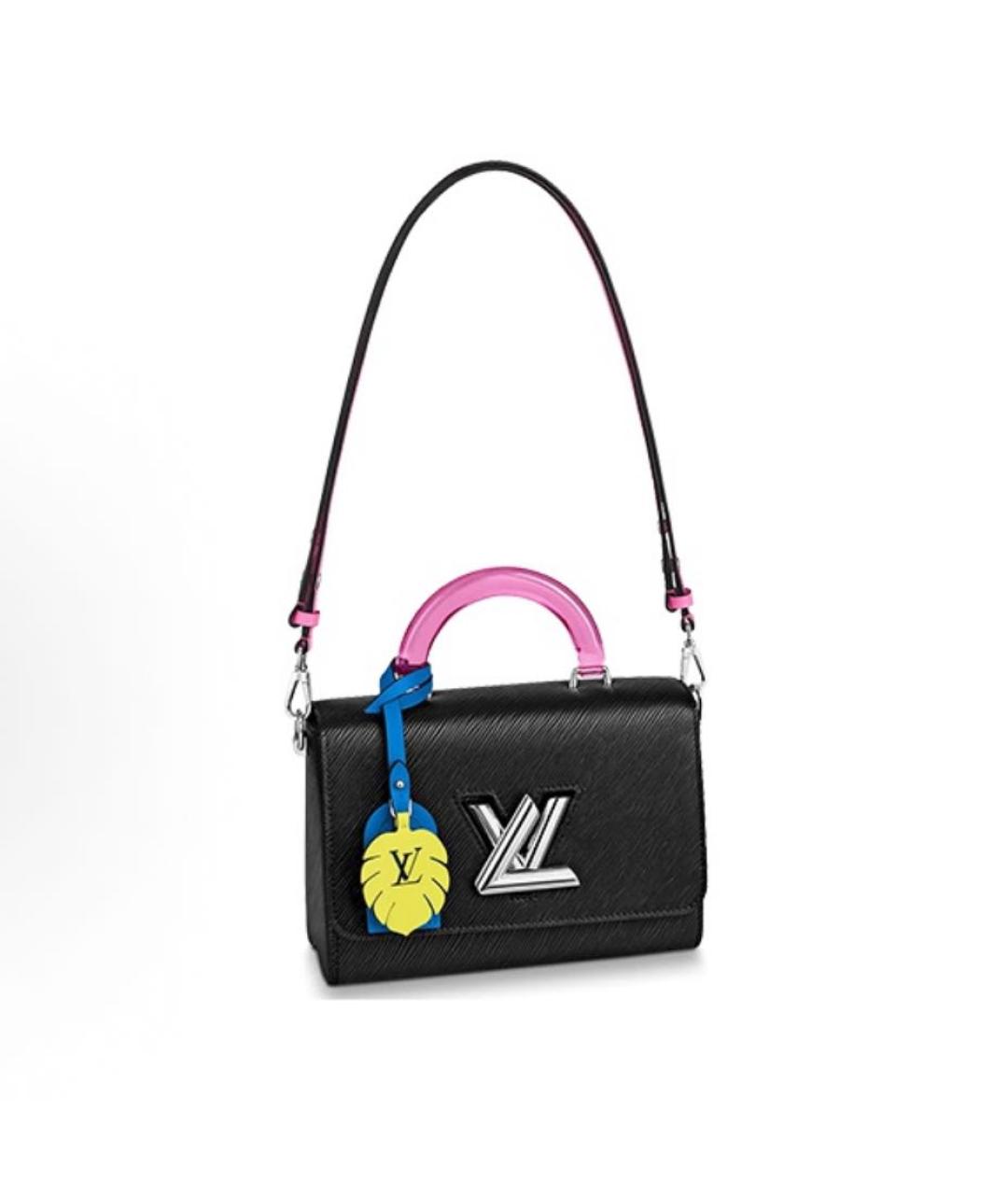 LOUIS VUITTON Черная кожаная сумка через плечо, фото 5