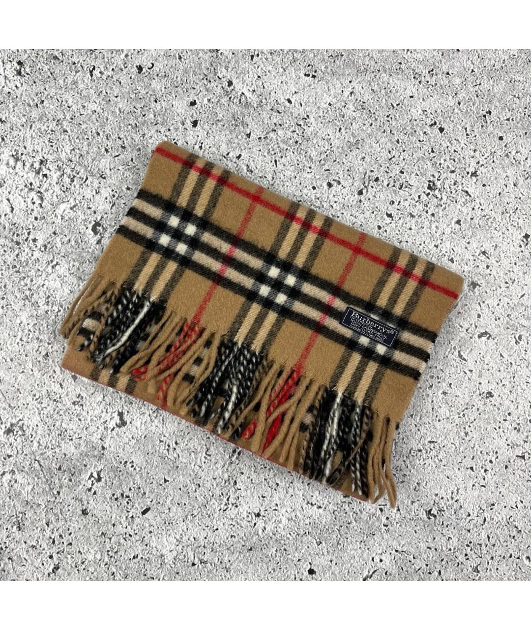 BURBERRY Бежевый шерстяной шарф, фото 6