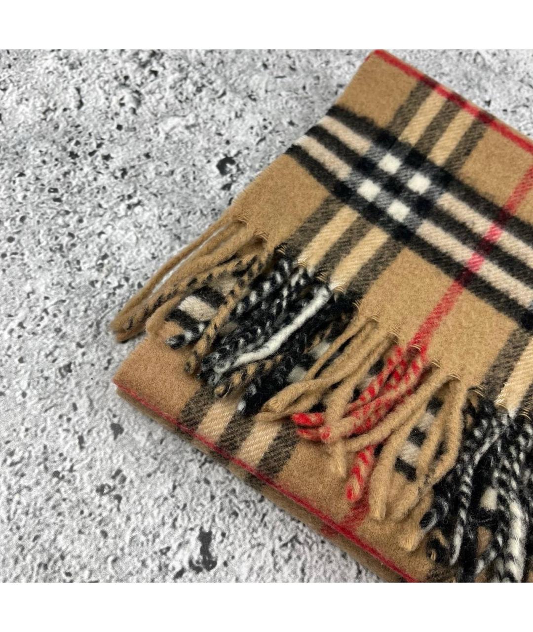 BURBERRY Бежевый шерстяной шарф, фото 4