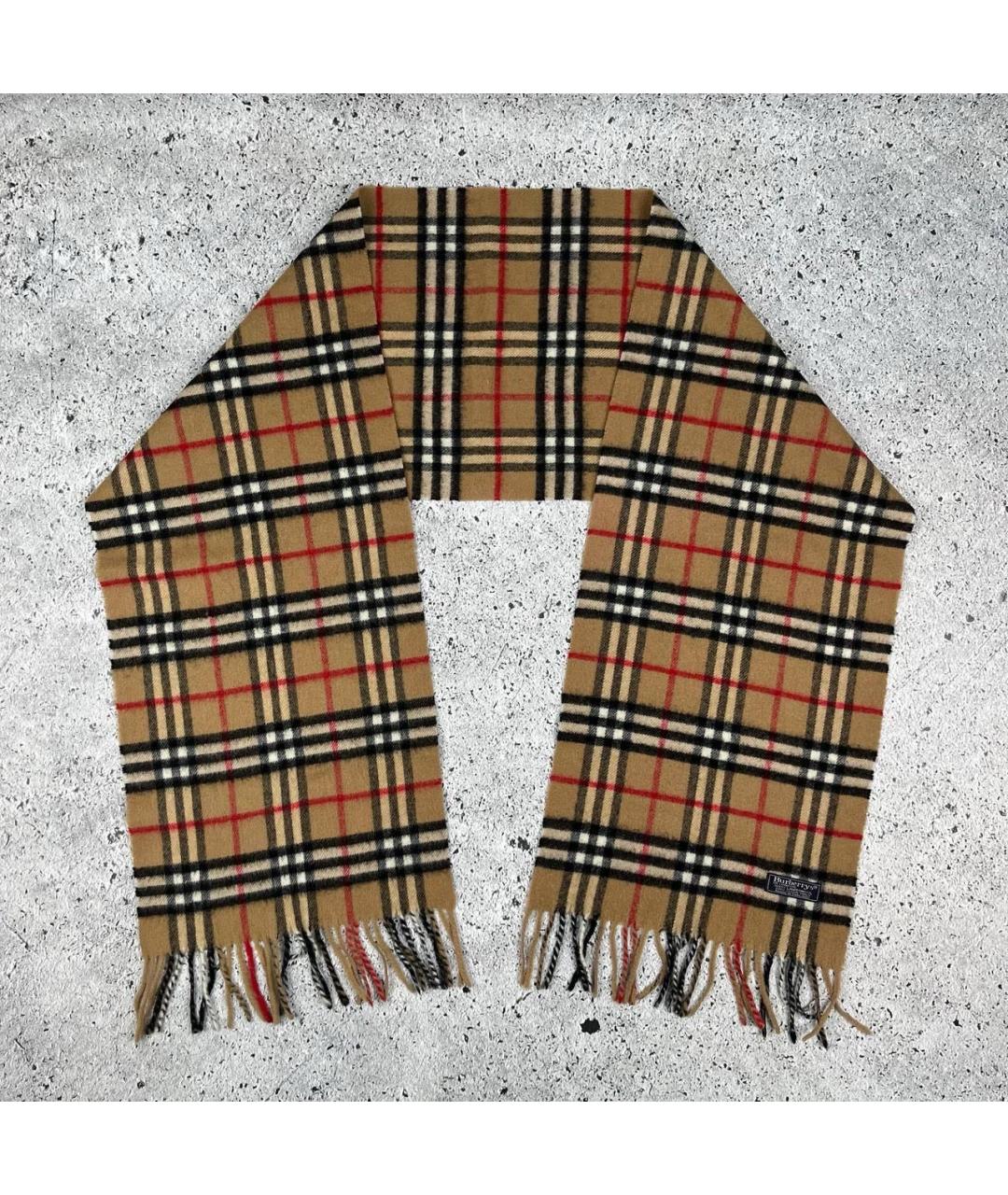 BURBERRY Бежевый шерстяной шарф, фото 3