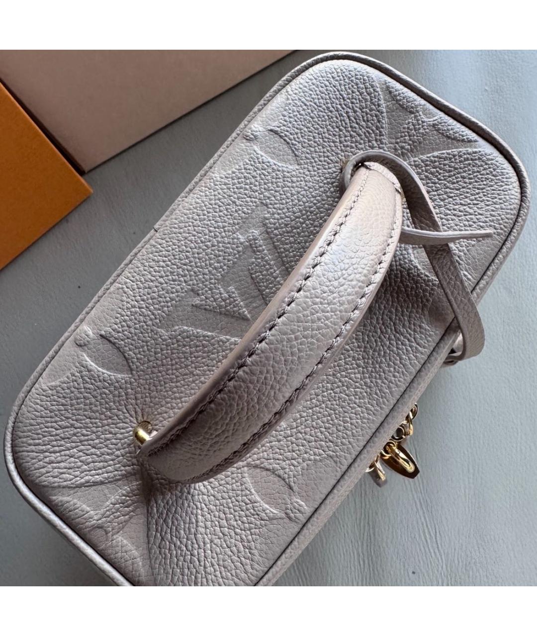 LOUIS VUITTON Серая кожаная сумка через плечо, фото 4