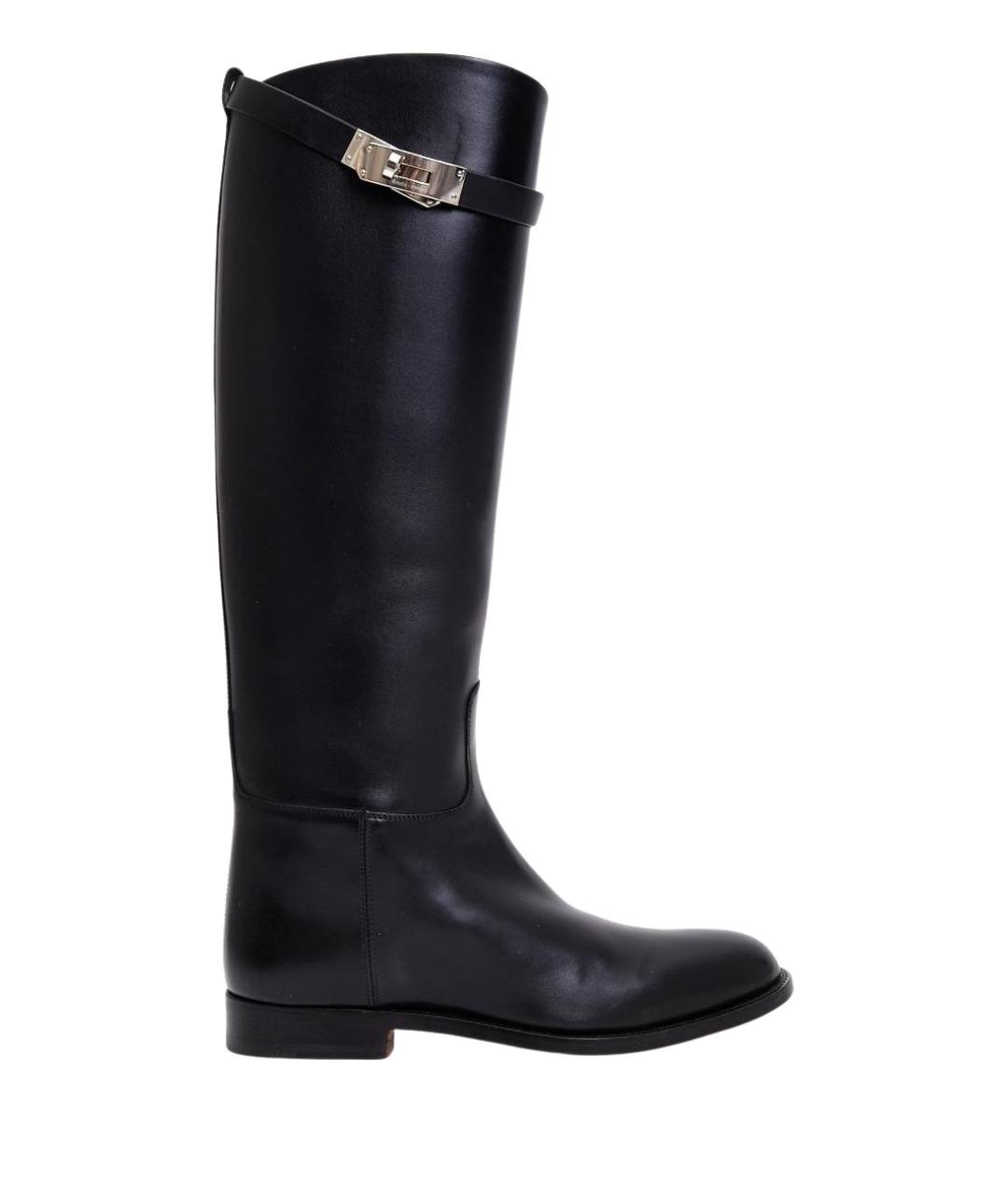 HERMES Черные кожаные сапоги, фото 1