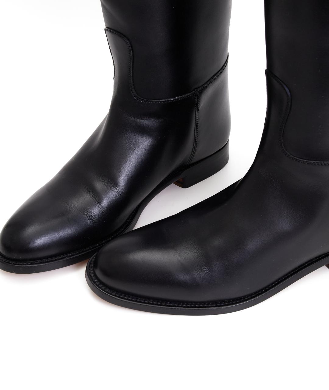 HERMES Черные кожаные сапоги, фото 4