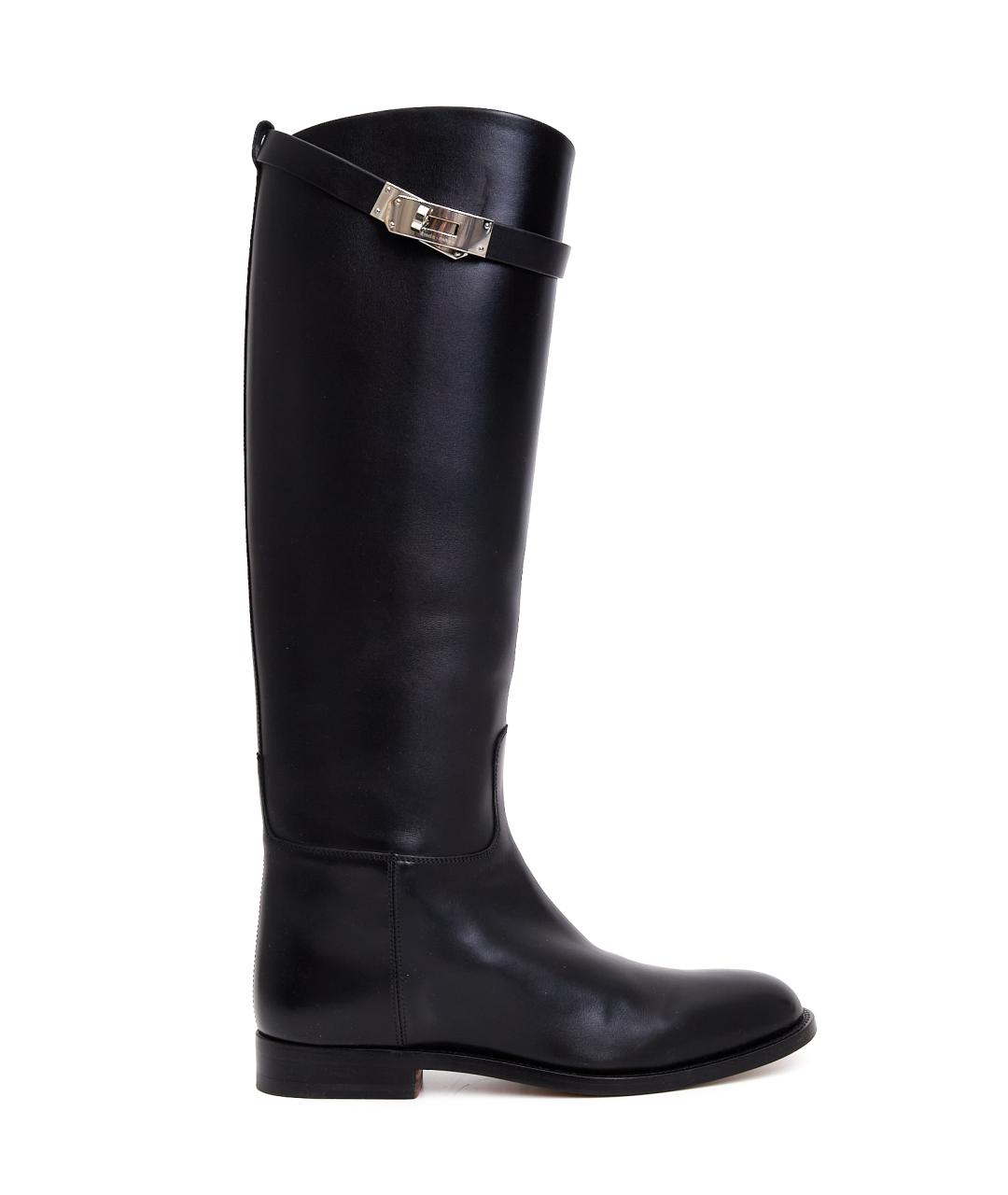 HERMES Черные кожаные сапоги, фото 9