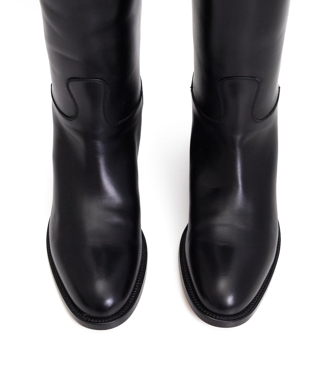 HERMES Черные кожаные сапоги, фото 5