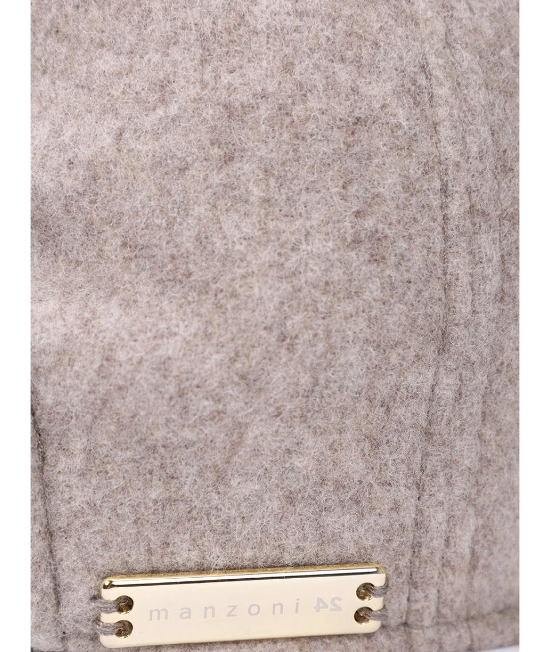 MANZONI 24 Бежевая шерстяная кепка/бейсболка, фото 3