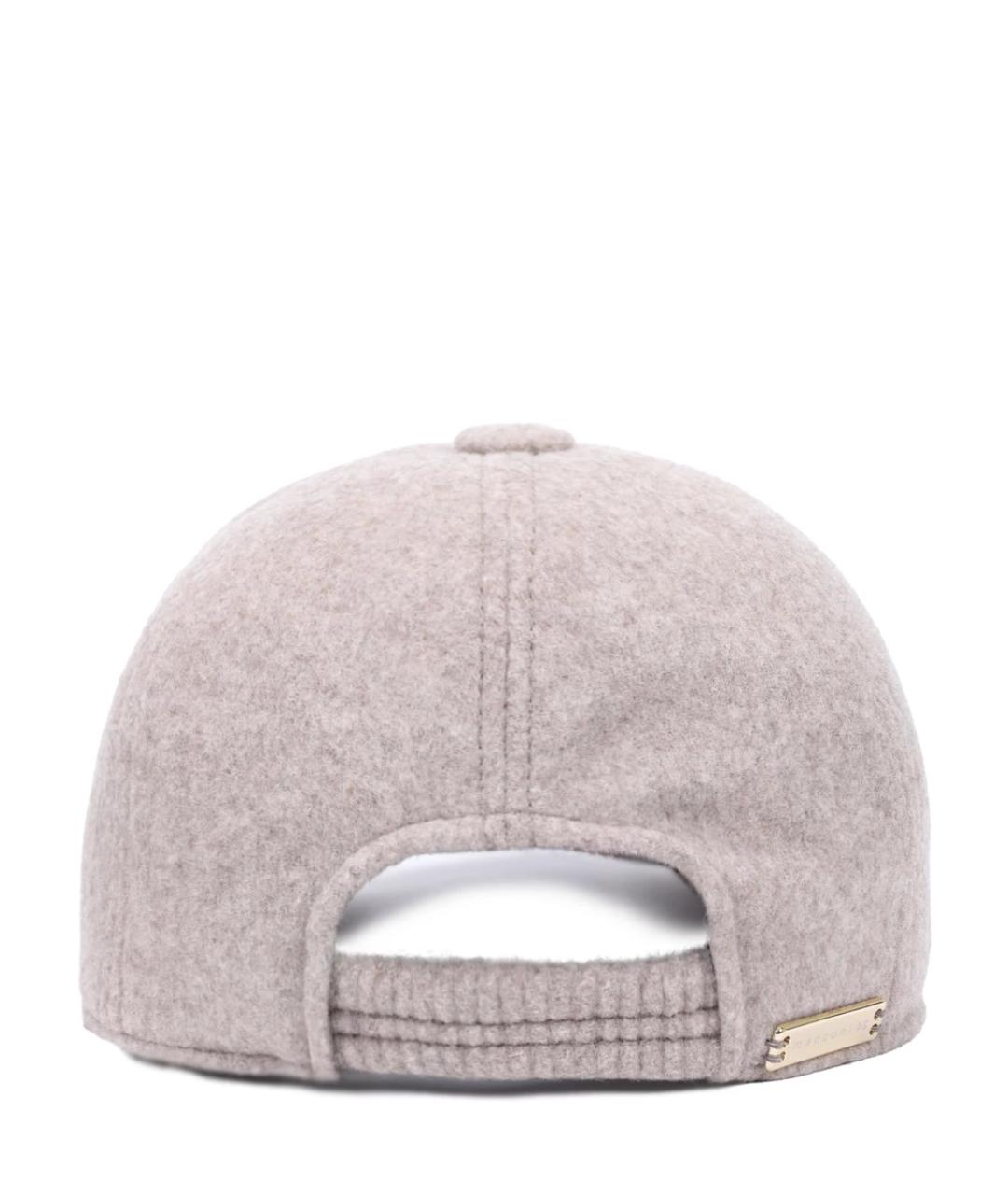 MANZONI 24 Бежевая шерстяная кепка/бейсболка, фото 2