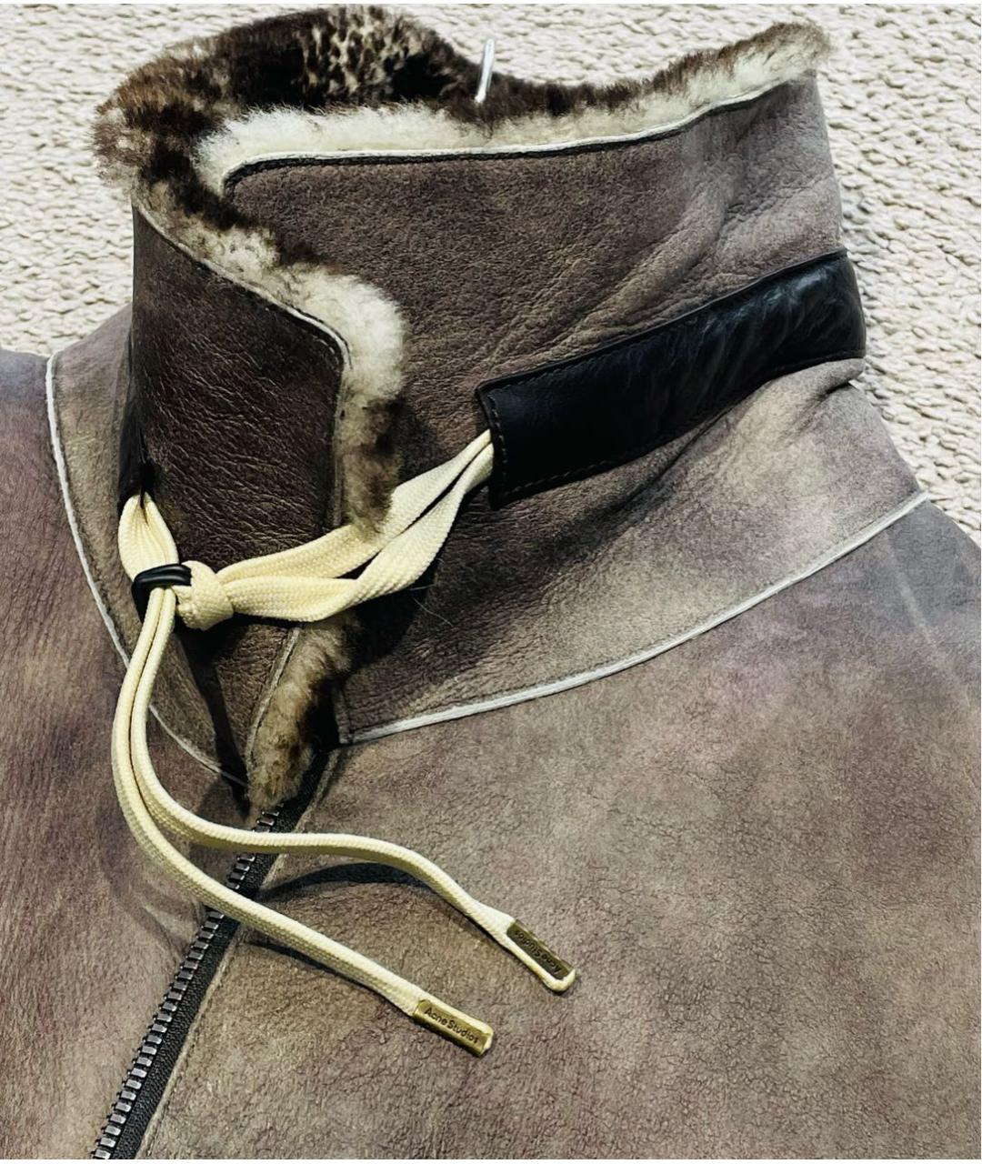 ACNE STUDIOS Антрацитовая меховая дубленка/шуба, фото 7