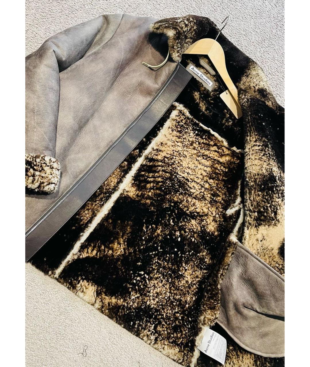 ACNE STUDIOS Антрацитовая меховая дубленка/шуба, фото 6