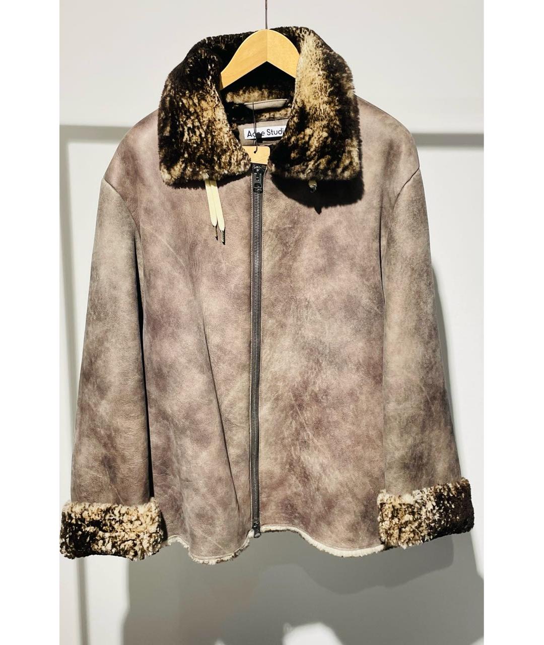 ACNE STUDIOS Антрацитовая меховая дубленка/шуба, фото 8