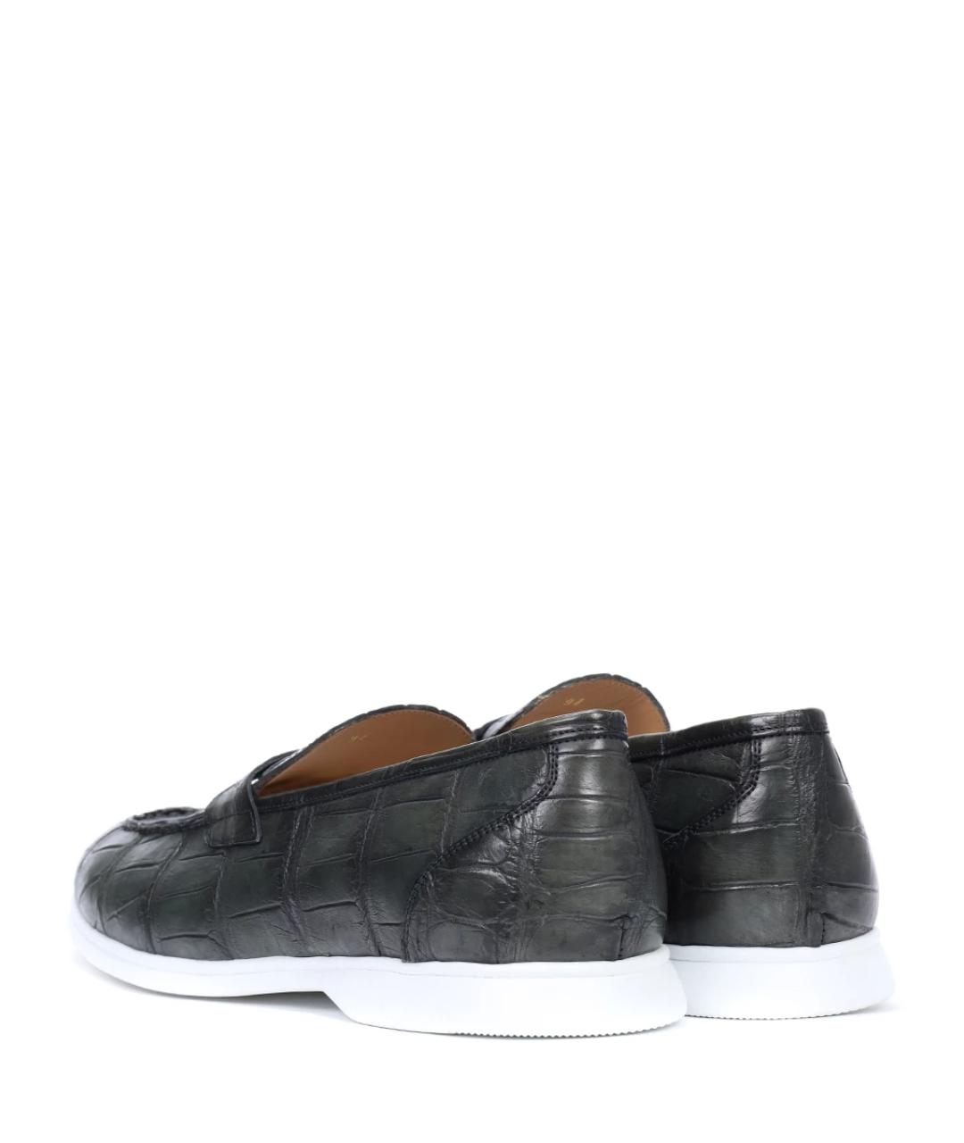 KITON Зеленые лоферы из экзотической кожи, фото 4