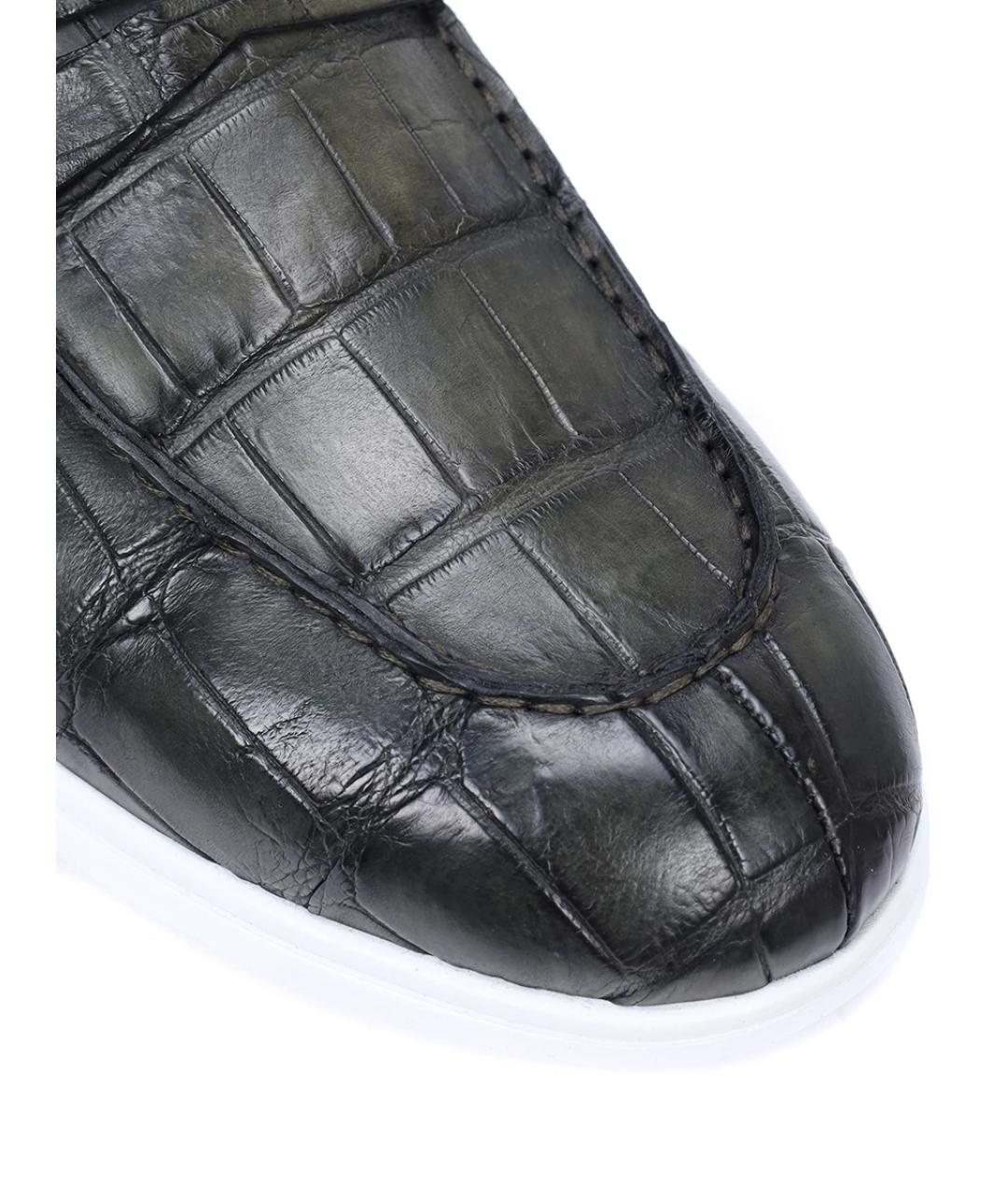KITON Зеленые лоферы из экзотической кожи, фото 5