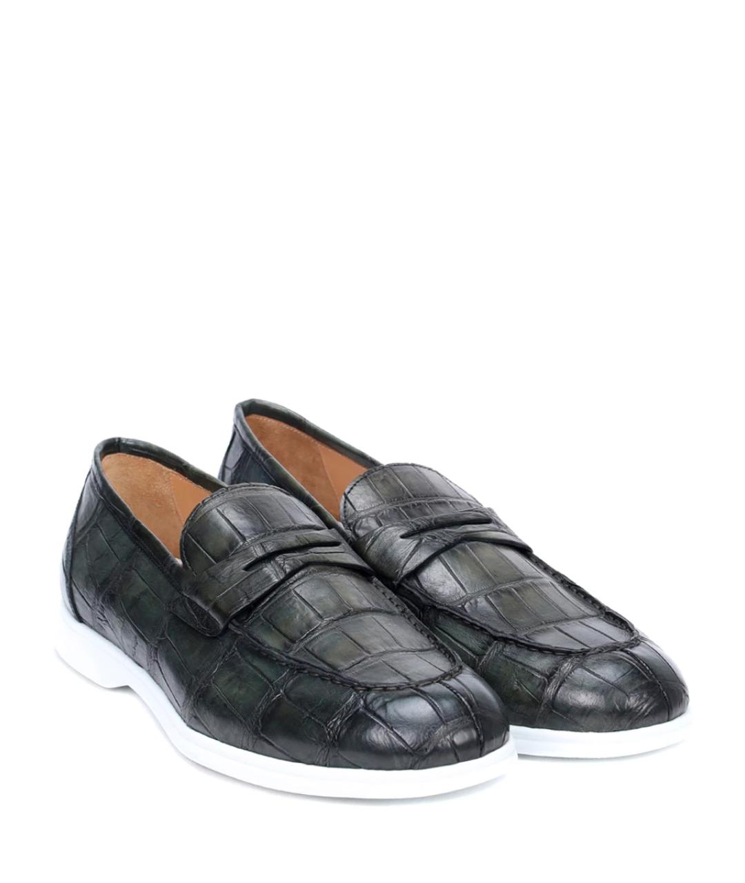 KITON Зеленые лоферы из экзотической кожи, фото 2