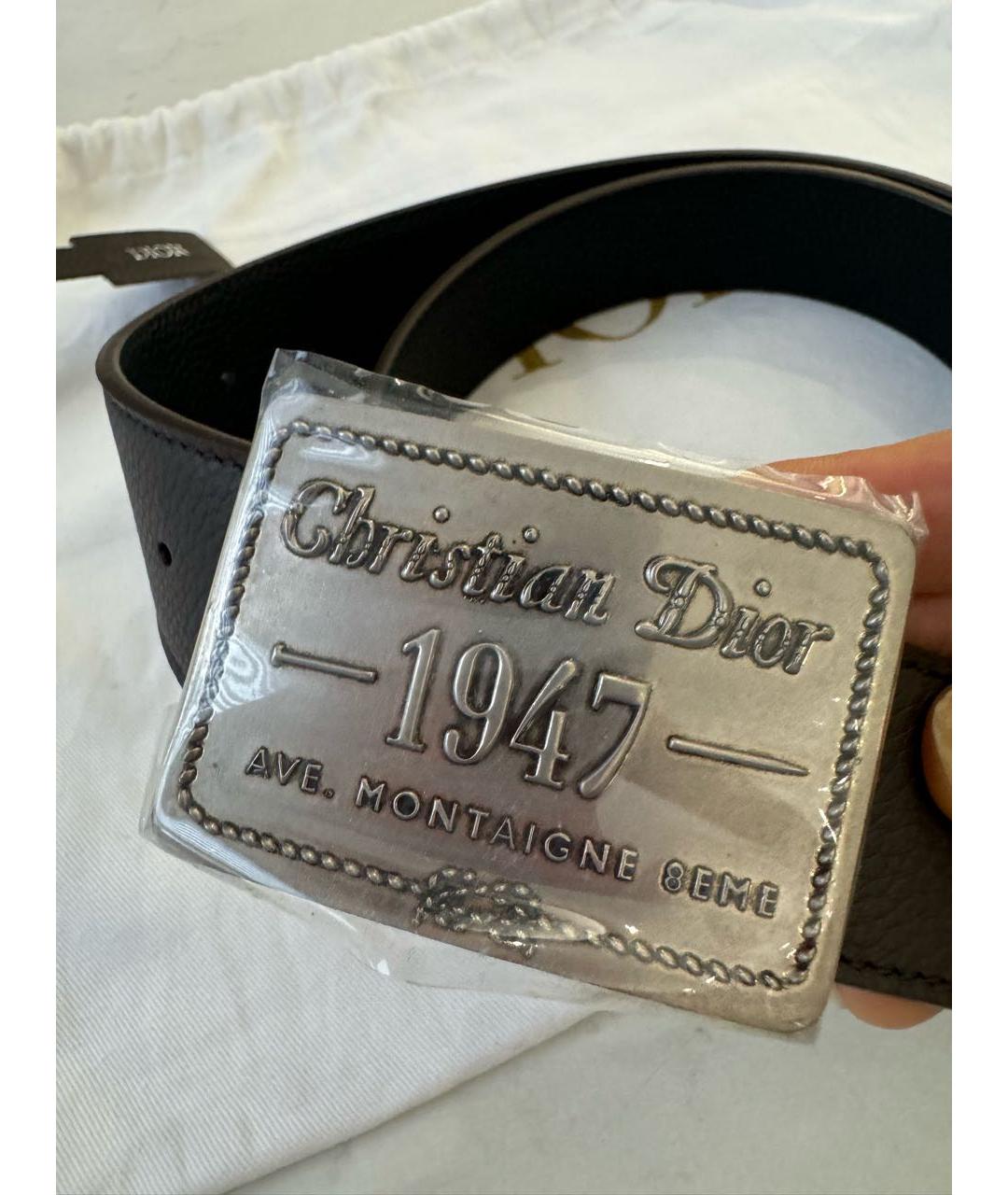 CHRISTIAN DIOR Коричневый кожаный ремень, фото 5
