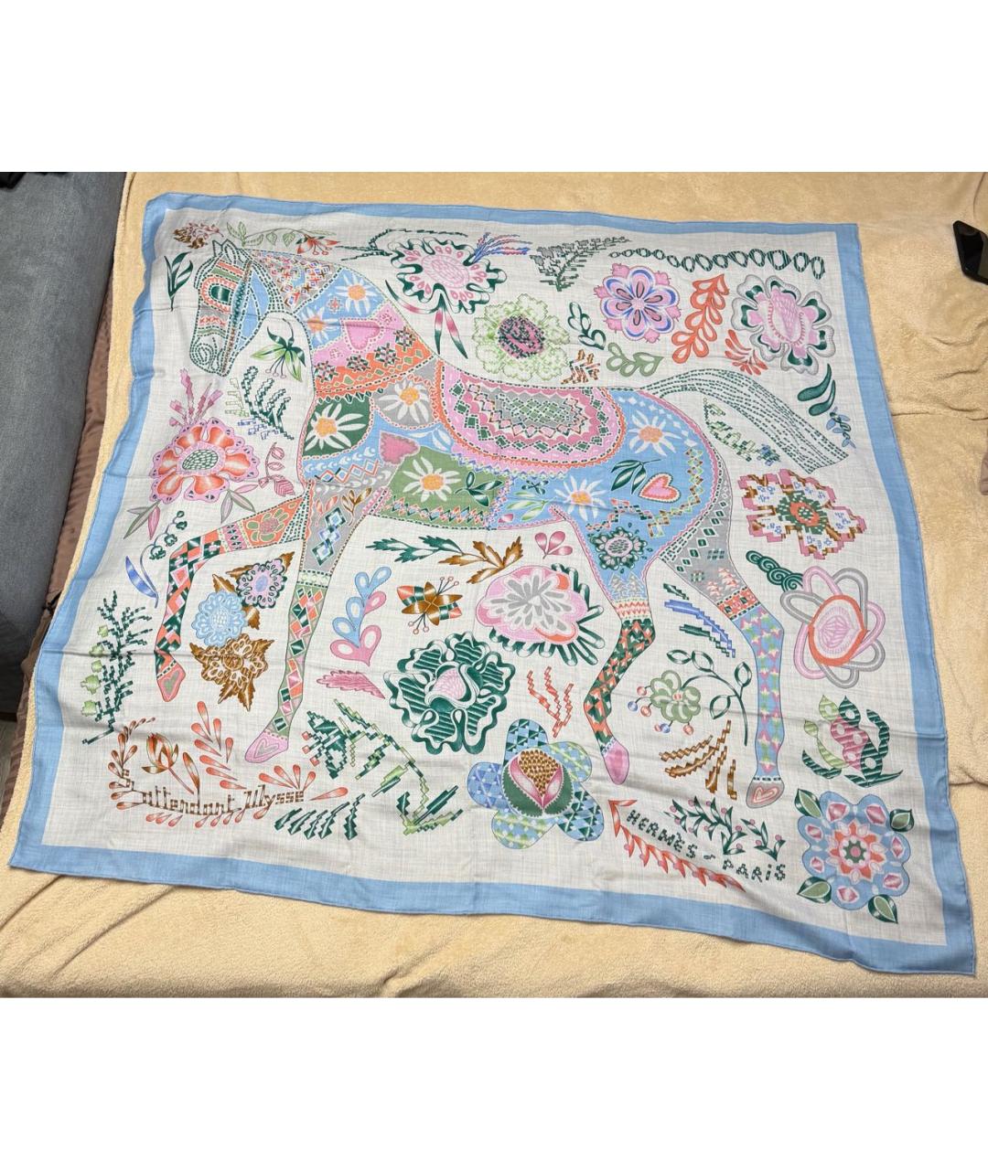 HERMES Мульти кашемировый платок, фото 9