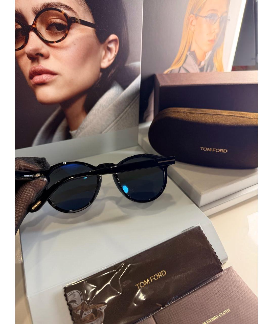 TOM FORD Черные пластиковые солнцезащитные очки, фото 6