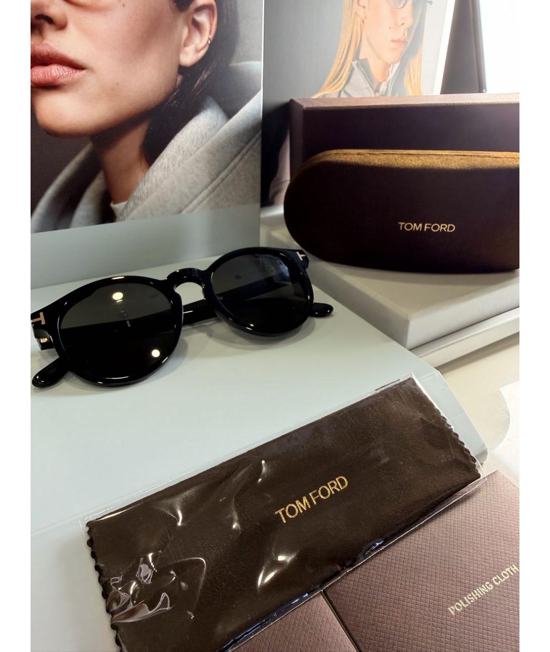 TOM FORD Черные пластиковые солнцезащитные очки, фото 5