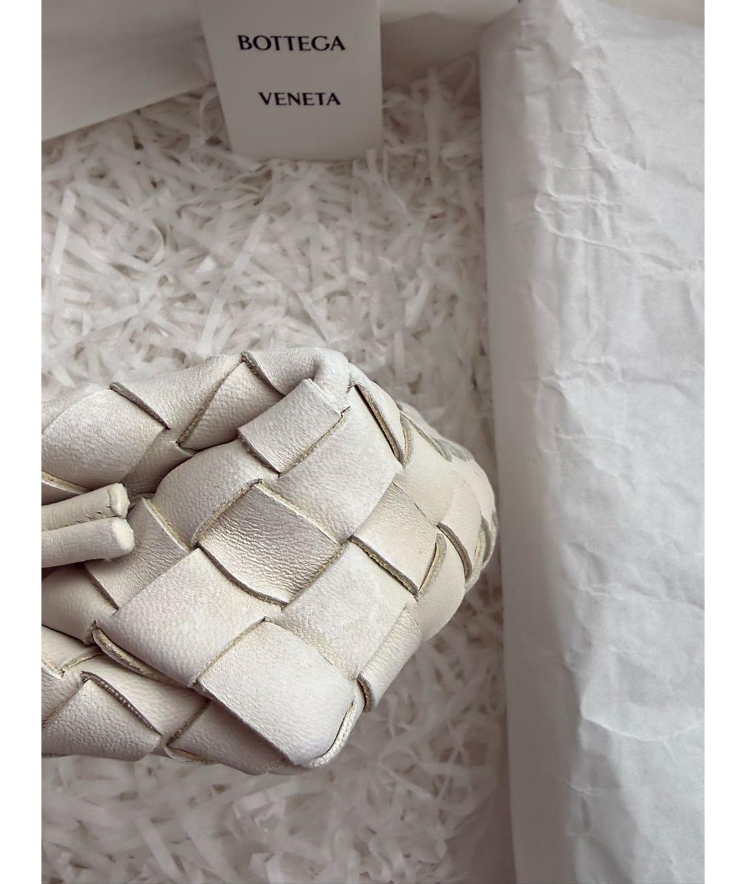 BOTTEGA VENETA Белая кожаная сумка через плечо, фото 7