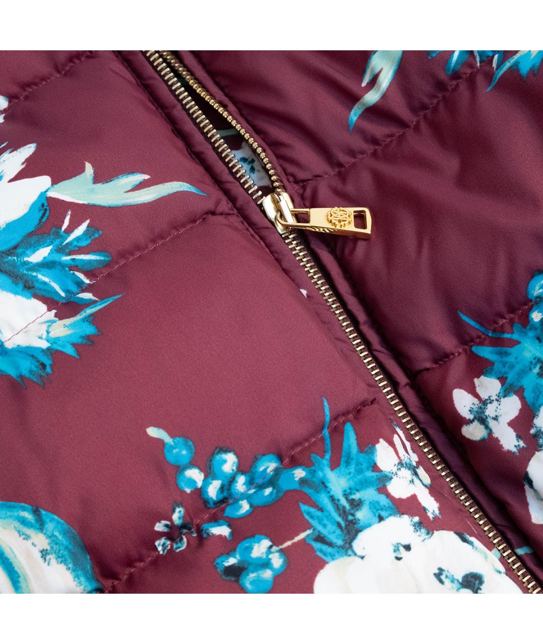 ROBERTO CAVALLI Бордовая полиэстеровая куртка, фото 4