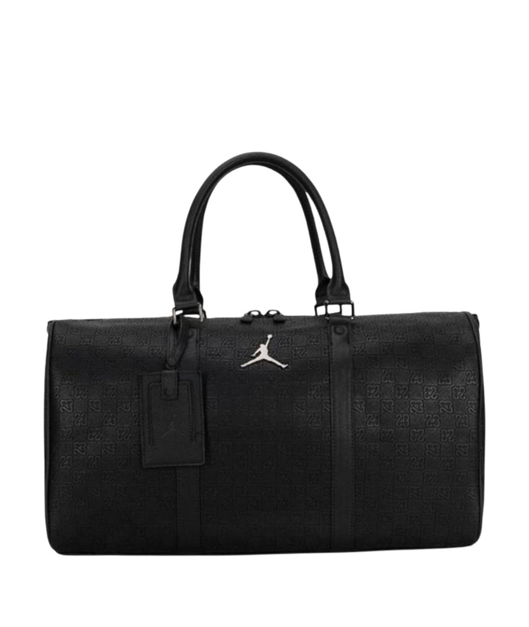 JORDAN Черная кожаная дорожная/спортивная сумка, фото 1